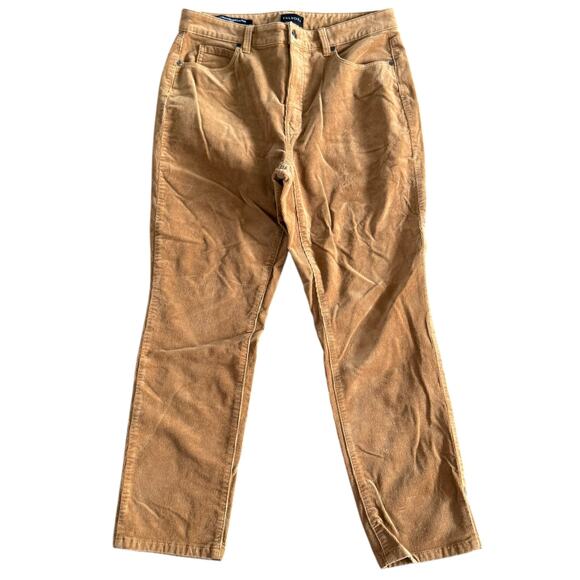 Talbot Women's Petite Corduroy Straight Leg Pants - Curvy Fit Carmel Brown - 8P - Picture 2 of 7